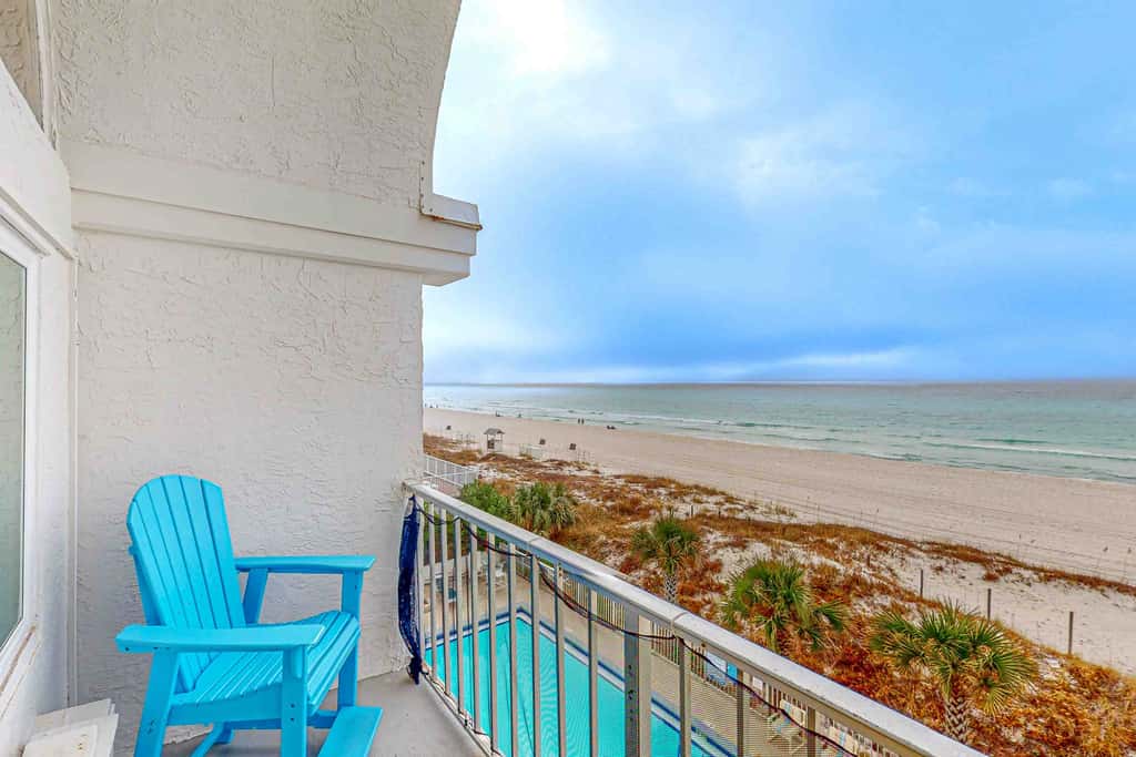 Dog-friendly beachfront condo with pool, hot tub, AC, & Gulf views
