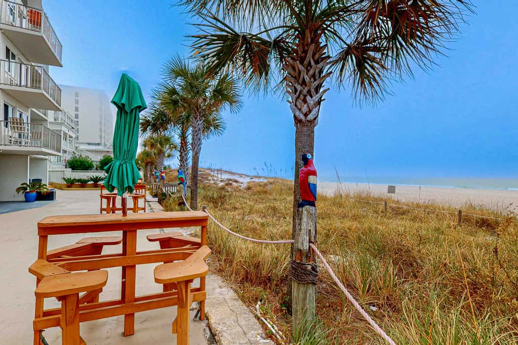 Dog-friendly beachfront condo with pool, hot tub, AC, & Gulf views