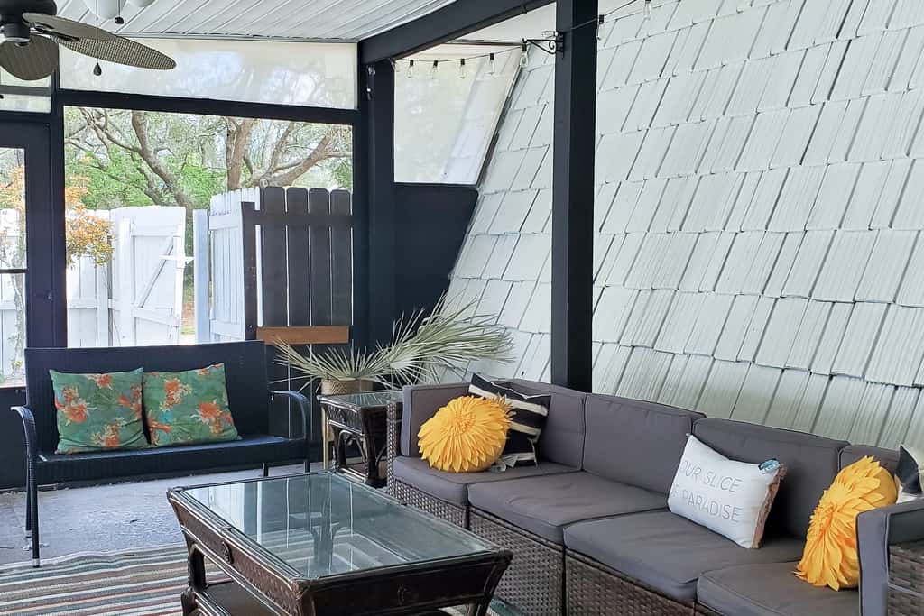 Updated dog-friendly home with private outdoor pool, patio, fireplace, W&D, AC