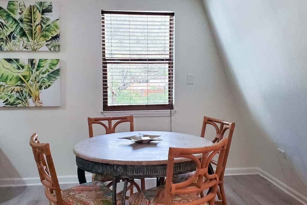 Updated dog-friendly home with private outdoor pool, patio, fireplace, W&D, AC