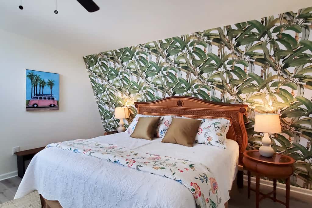 Updated dog-friendly home with private outdoor pool, patio, fireplace, W&D, AC