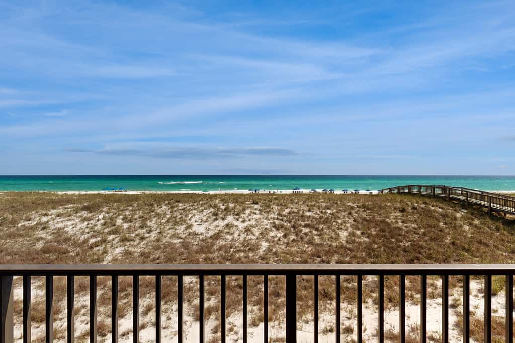Beachfront condo with Gulf views, pool, & private balcony - near Navarre Pier