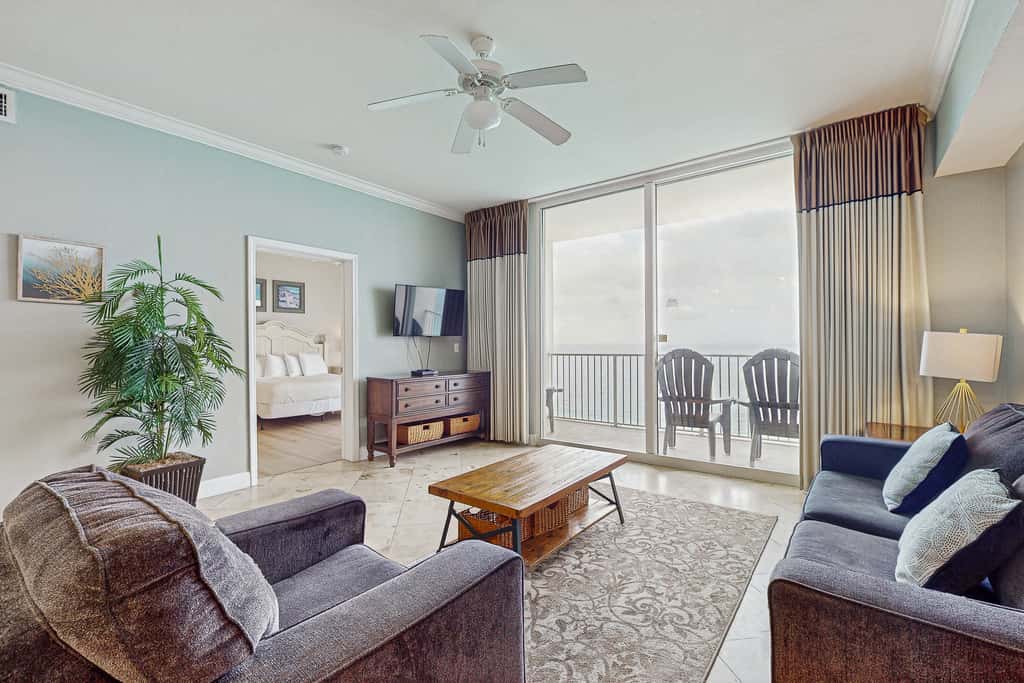Escape to this waterfront condo with shared pools, a gym, & easy beach access