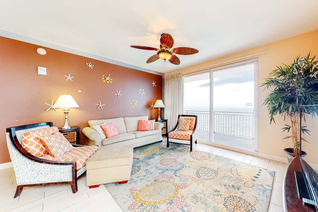 Superb beach living at lovely waterfront condo with pools, a gym, & hot tub