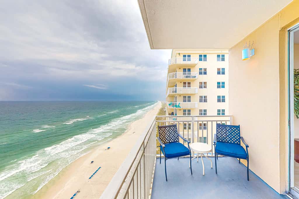 Superb beach living at lovely waterfront condo with pools, a gym, & hot tub
