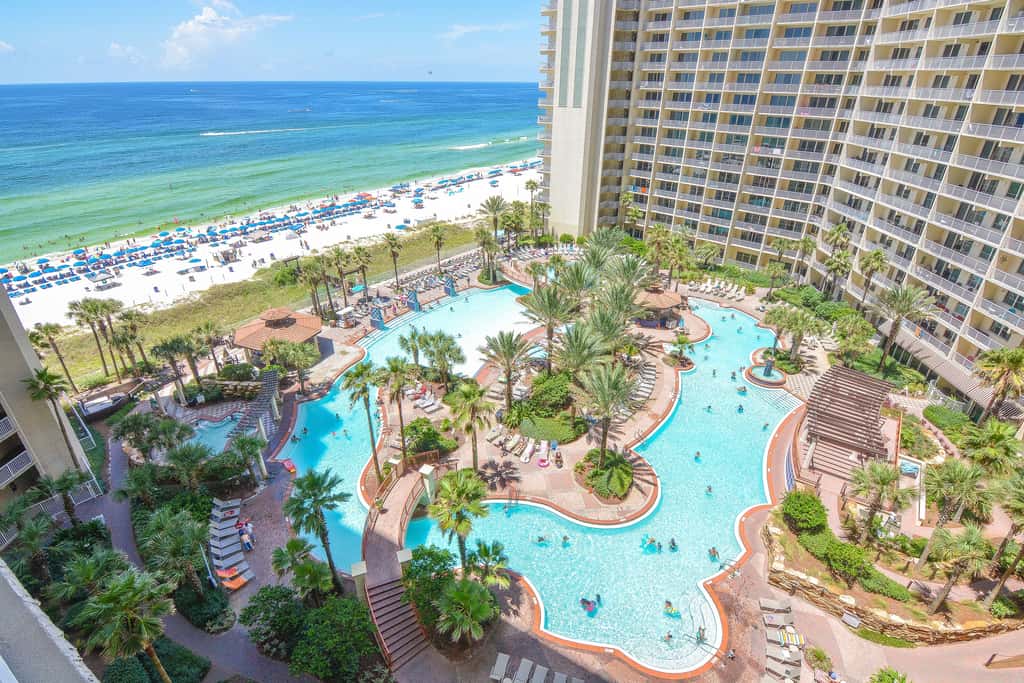 Beachfront condo with pool, hot tub, terrific beach views, & balcony