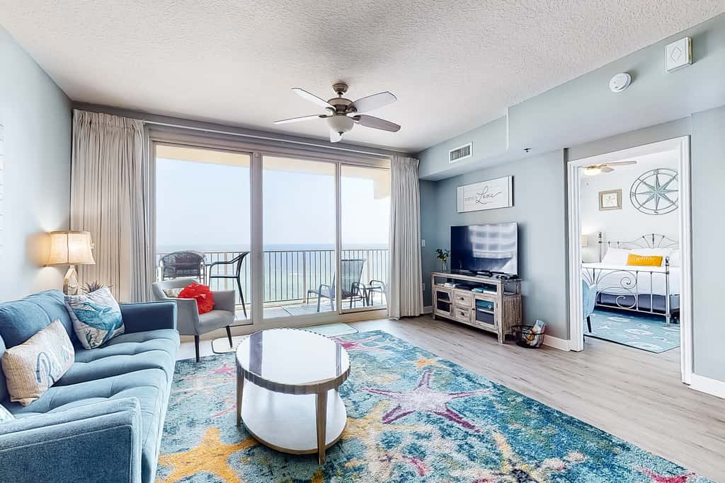 Updated beachfront condo with pool, hot tub, WD, & central AC