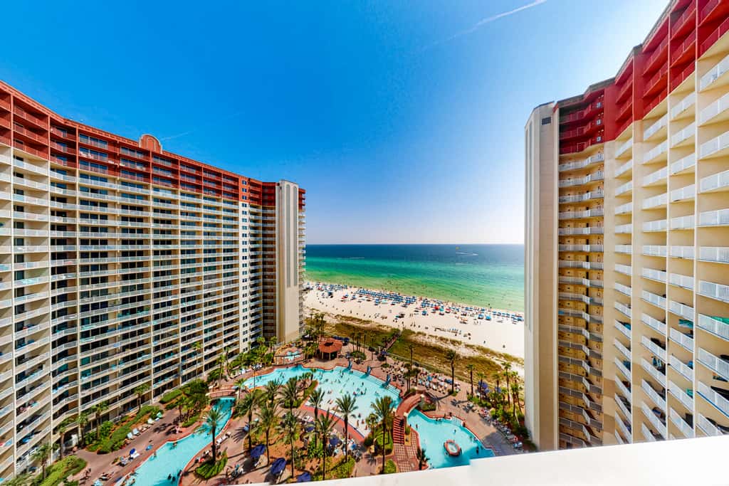 Updated beachfront condo with pool, hot tub, WD, & central AC