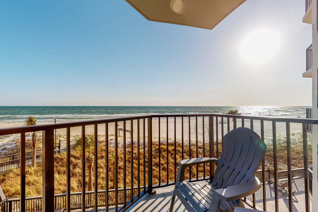 Gulf-front condo with amazing views, WiFi, central AC, pools, & fitness room