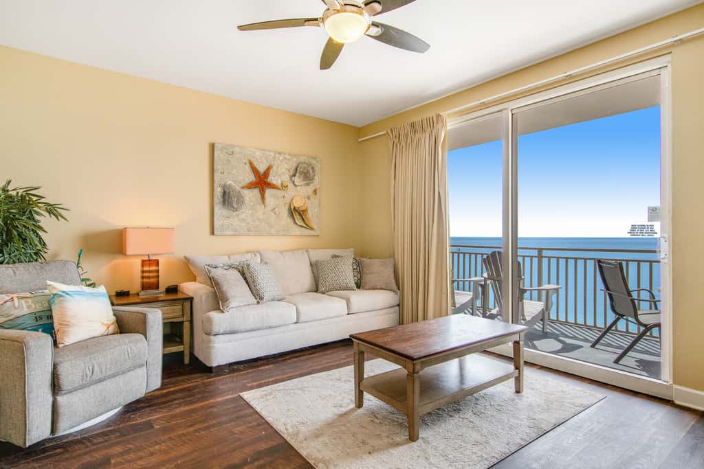 Stylish Gulf-front condo steps from the beach with resort pool, hot tub & gym