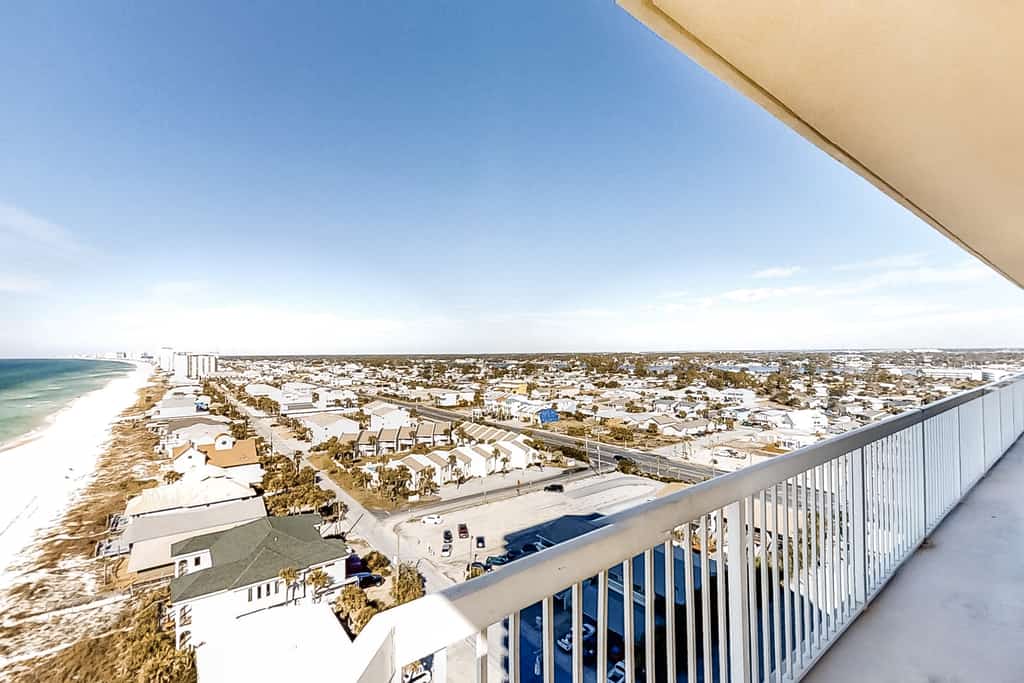 Cool & contemporary beachfront getaway with large balcony, pools, & gym