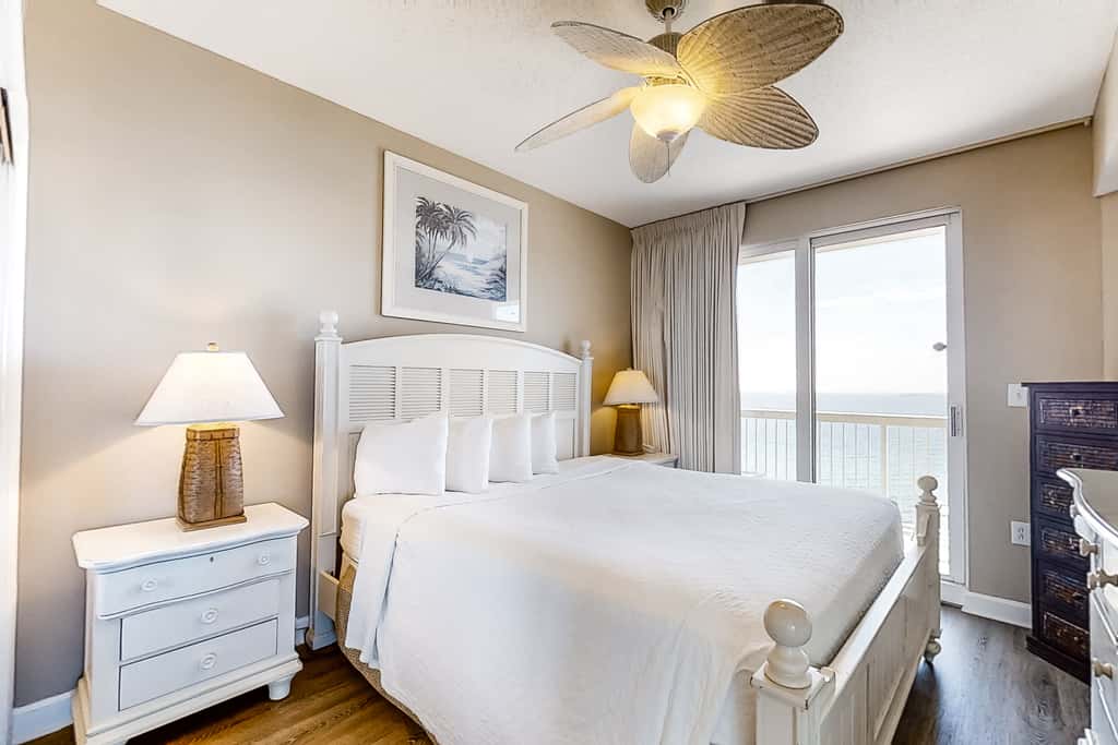 Cool & contemporary beachfront getaway with large balcony, pools, & gym