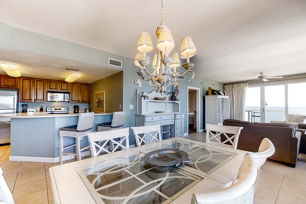 Cool & contemporary beachfront getaway with large balcony, pools, & gym