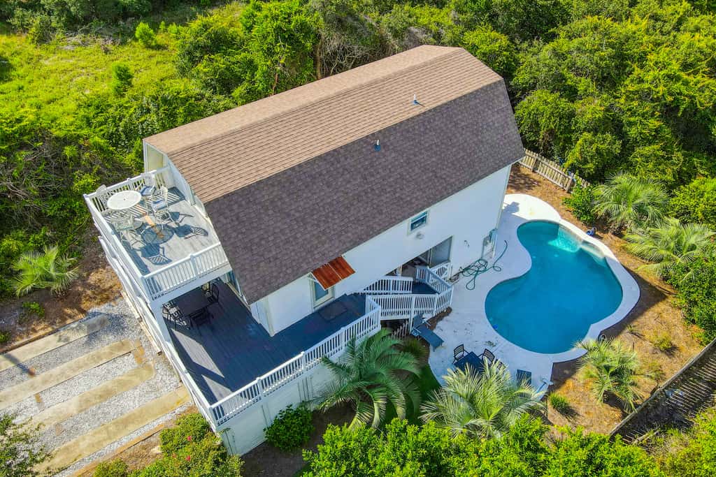 Dog-friendly, Gulf-view home with pool, decks, WiFi, & WD - walk to beach