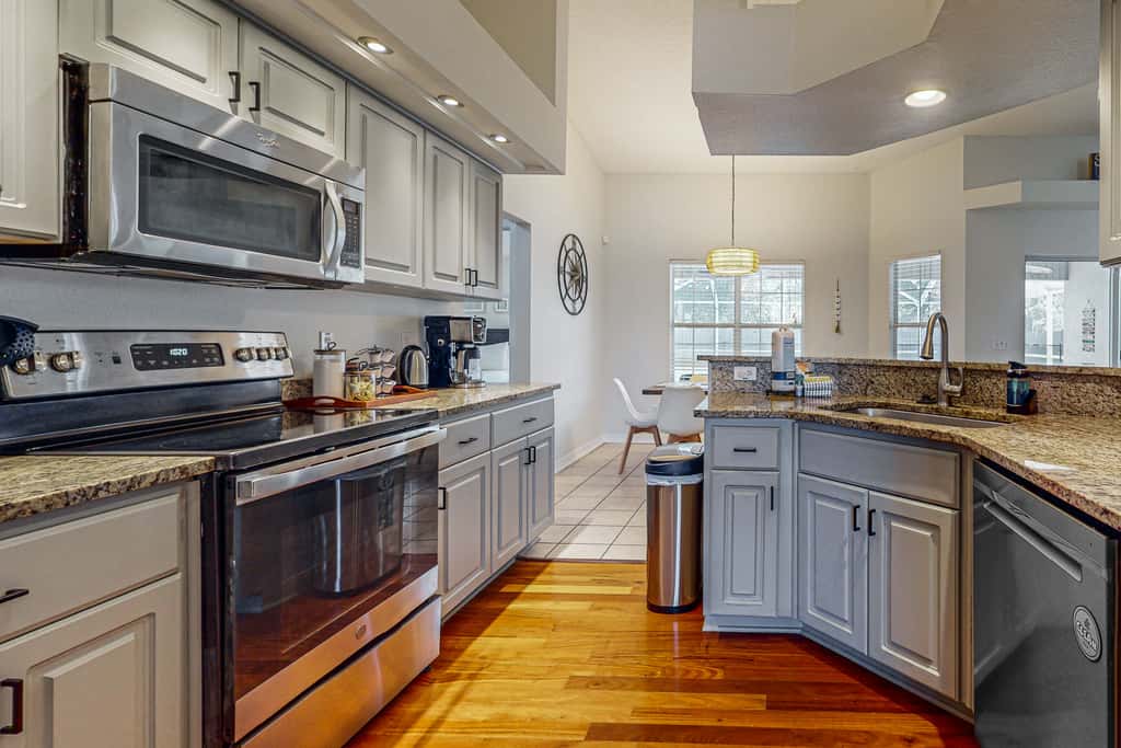 Single-level home with fenced yard, private pool & washer&dryer