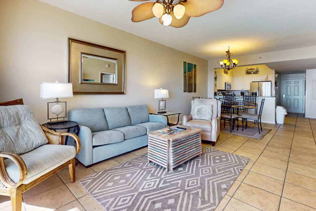 Inviting Gulf front condo In Perdido Key with waterfront pool and hot tub and oceanfront balcony