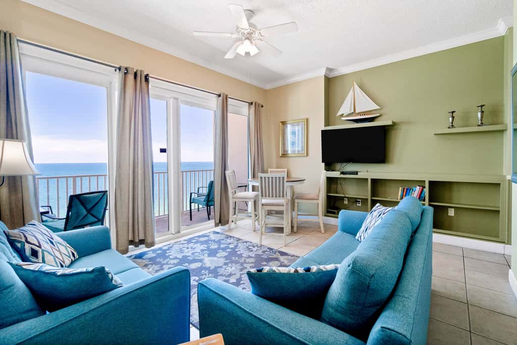 Inviting Gulf-front condo In Perdido Key with waterfront pool, hot tub and oceanfront balcony