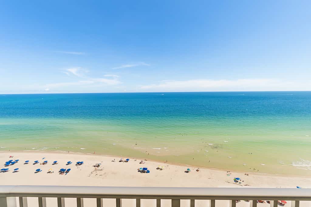 Inviting Gulf-front condo In Perdido Key with waterfront pool, hot tub and oceanfront balcony