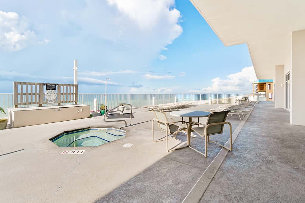 Inviting Gulf-front condo In Perdido Key with waterfront pool, hot tub and oceanfront balcony