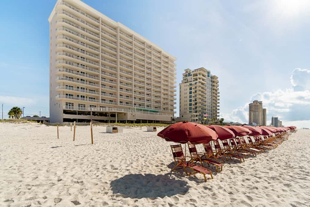 Inviting Gulf-front condo In Perdido Key with waterfront pool, hot tub and oceanfront balcony