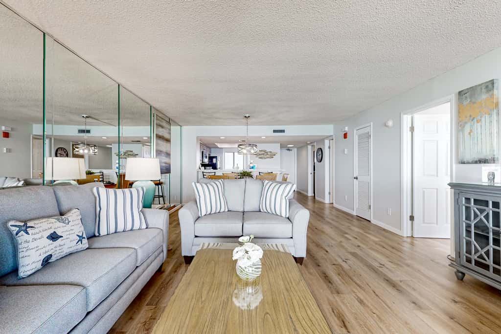 Gorgeious beachview condo with large balcony & shared pool