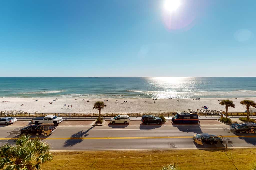 Discover coastal bliss at Majestic Sun A0407, a Miramar Beach condo offering direct beach access and stunning Gulf views. This family-friendly retreat boasts indoor and outdoor pools, a hot tub, and a fitness center. Enjoy a fully-equipped kitchen, comfortable living spaces, and proximity to local attractions, dining, and shopping for an unforgettable vacation.