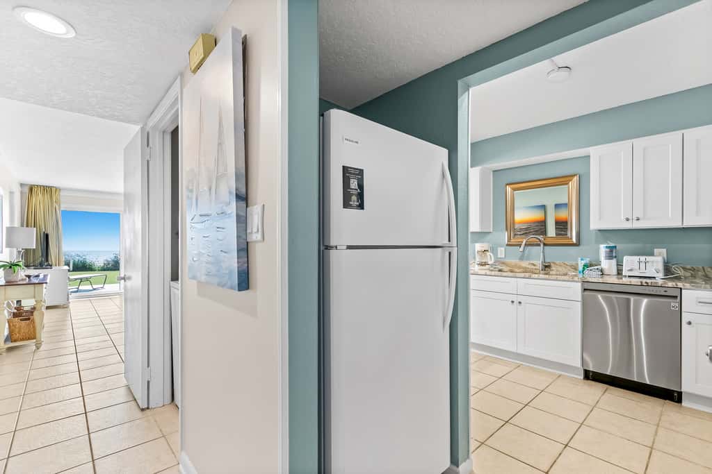 Gulf and beachfront condo with furnished patio, outdoor pool, gym & tennis