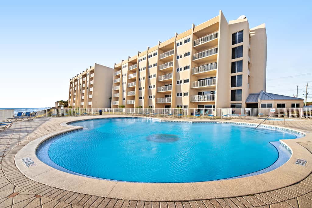 Bright oceanfront condo on 3rd floor with Gulf views, outdoor pool & gym