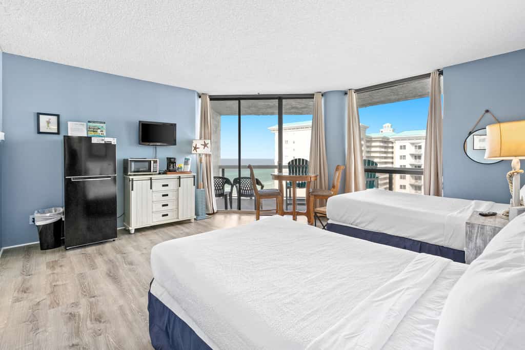 Experience the ultimate beach getaway at Surfside Resort 808b in beautiful Miramar Beach. This charming studio offers breathtaking beach views and direct access to the sparkling Gulf waters. Guests can enjoy a wide range of resort amenities including a refreshing outdoor pool, hot tub, gym, and convenient BBQ grills. Perfectly located near premier shopping and local attractions, this studio is an ideal retreat for families and couples looking to relax by the ocean. With comfortable sleeping arrangements and modern essentials, your perfect Florida vacation starts here.