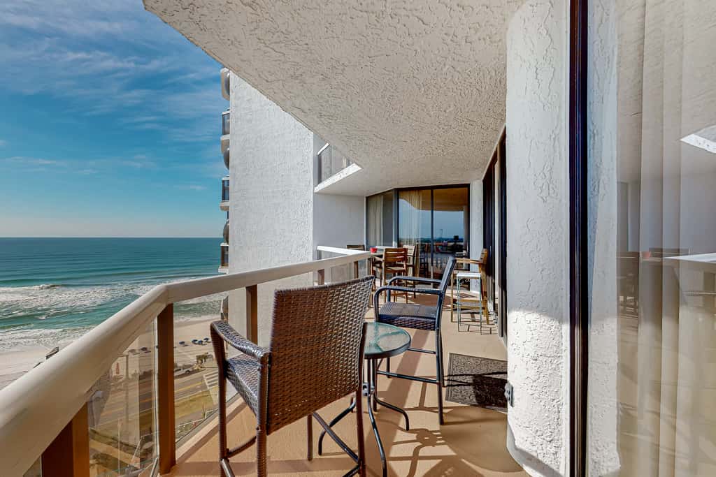Gulf-view resort condo with pool, hot tubs, & over-street beach access