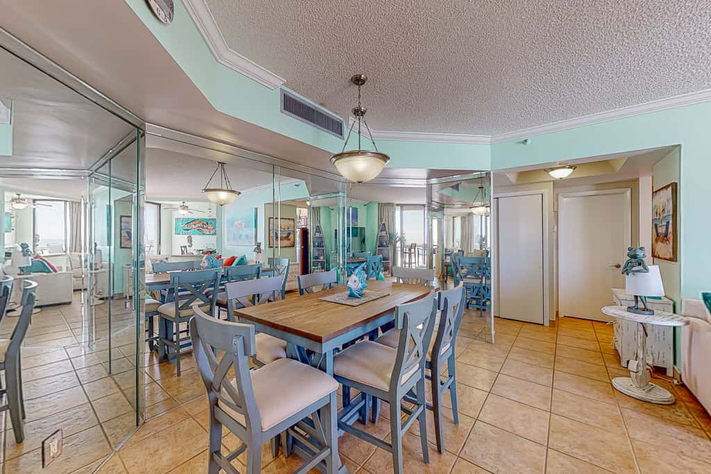 Gulf-view resort condo with pool, hot tubs, & over-street beach access