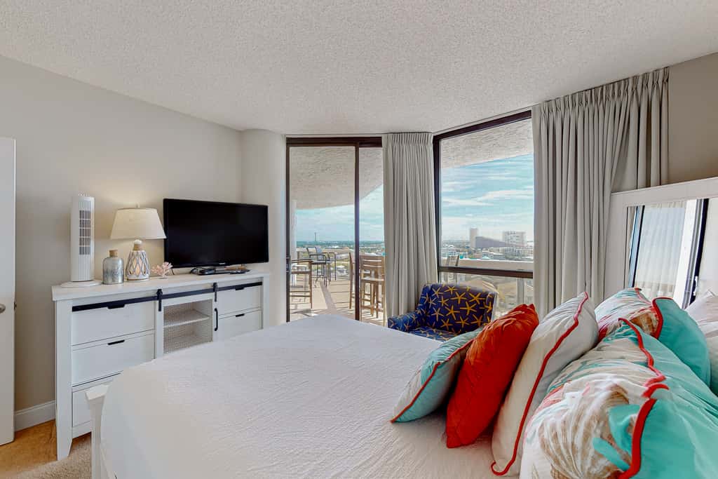 Gulf-view resort condo with pool, hot tubs, & over-street beach access