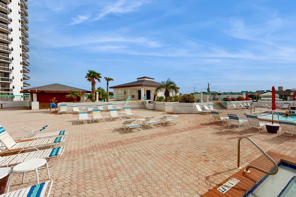 Gulf-view resort condo with pool, hot tubs, & over-street beach access
