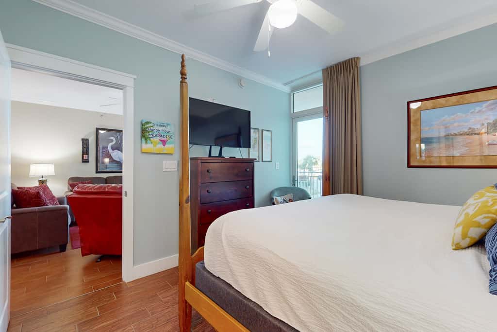 2nd-floor condo with balcony at Waterscape Waterfall, lazy river & beach chairs