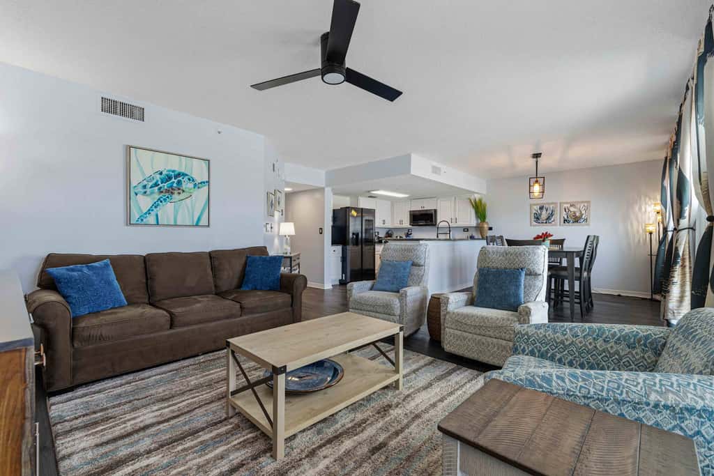 Beachfront condo with gulf views, pool, gym, & private balcony