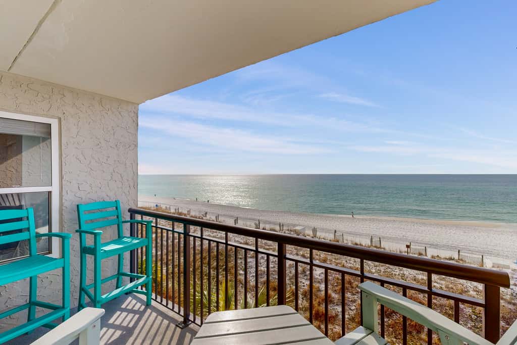 Gulf-front escape with pool, balcony view, amazing beach access & tennis