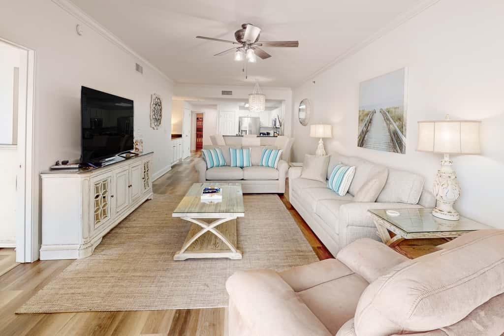 Gulf-front condo with pools, hot tub, beach access & views