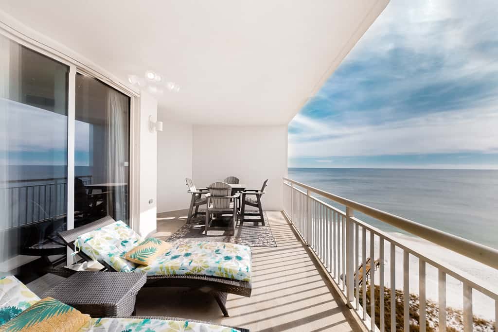 Gulf-front condo with pools, hot tub, beach access & views