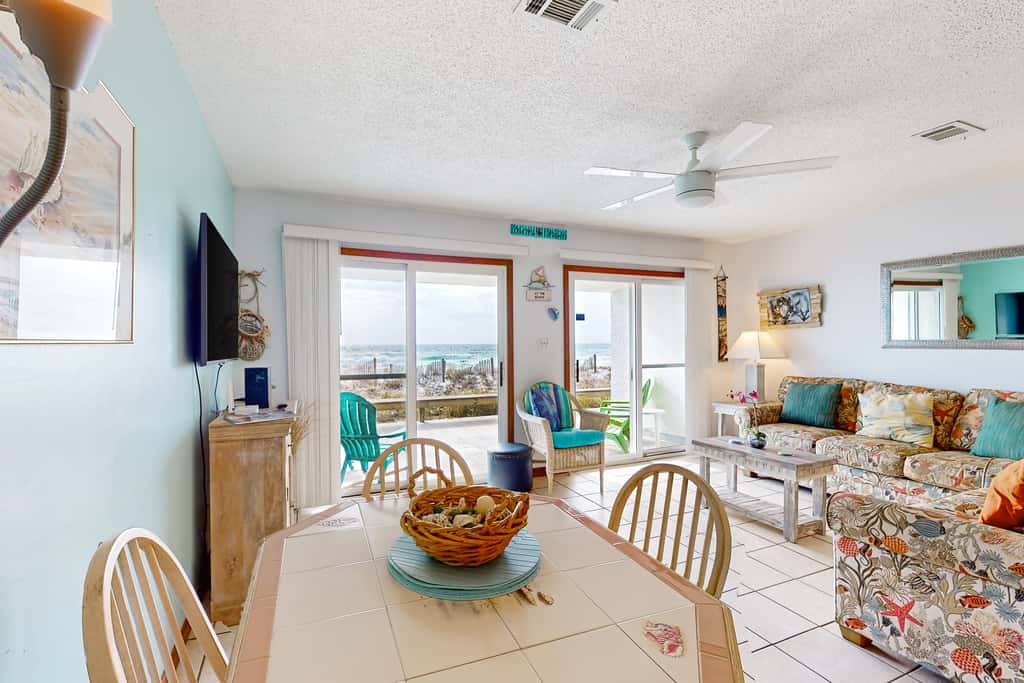 1st floor gulf front condo with amazing views, charcoal grills - walk to the beach