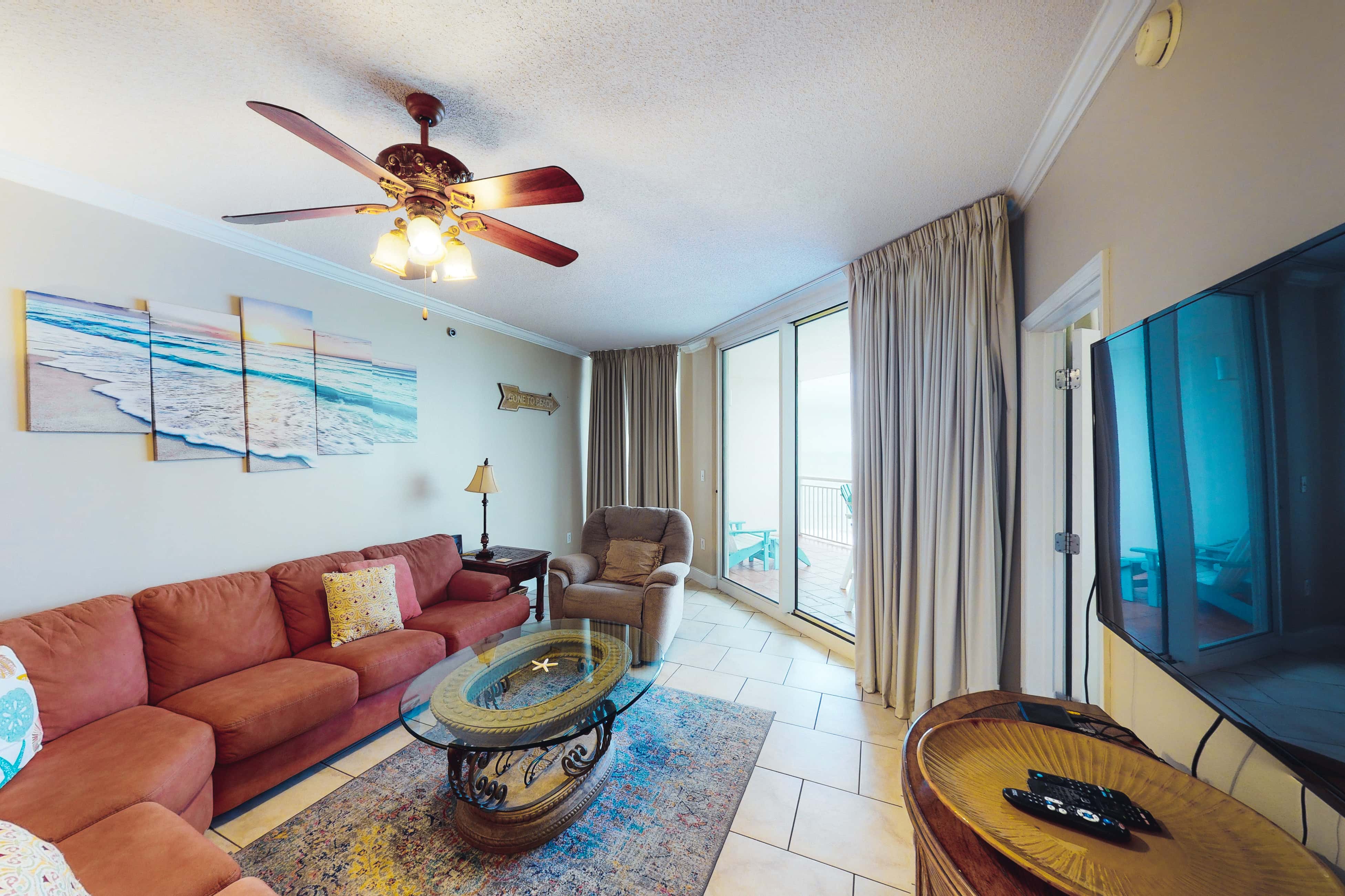 Coastal condo steps to beach with pools, hot tub, gym & amazing views
