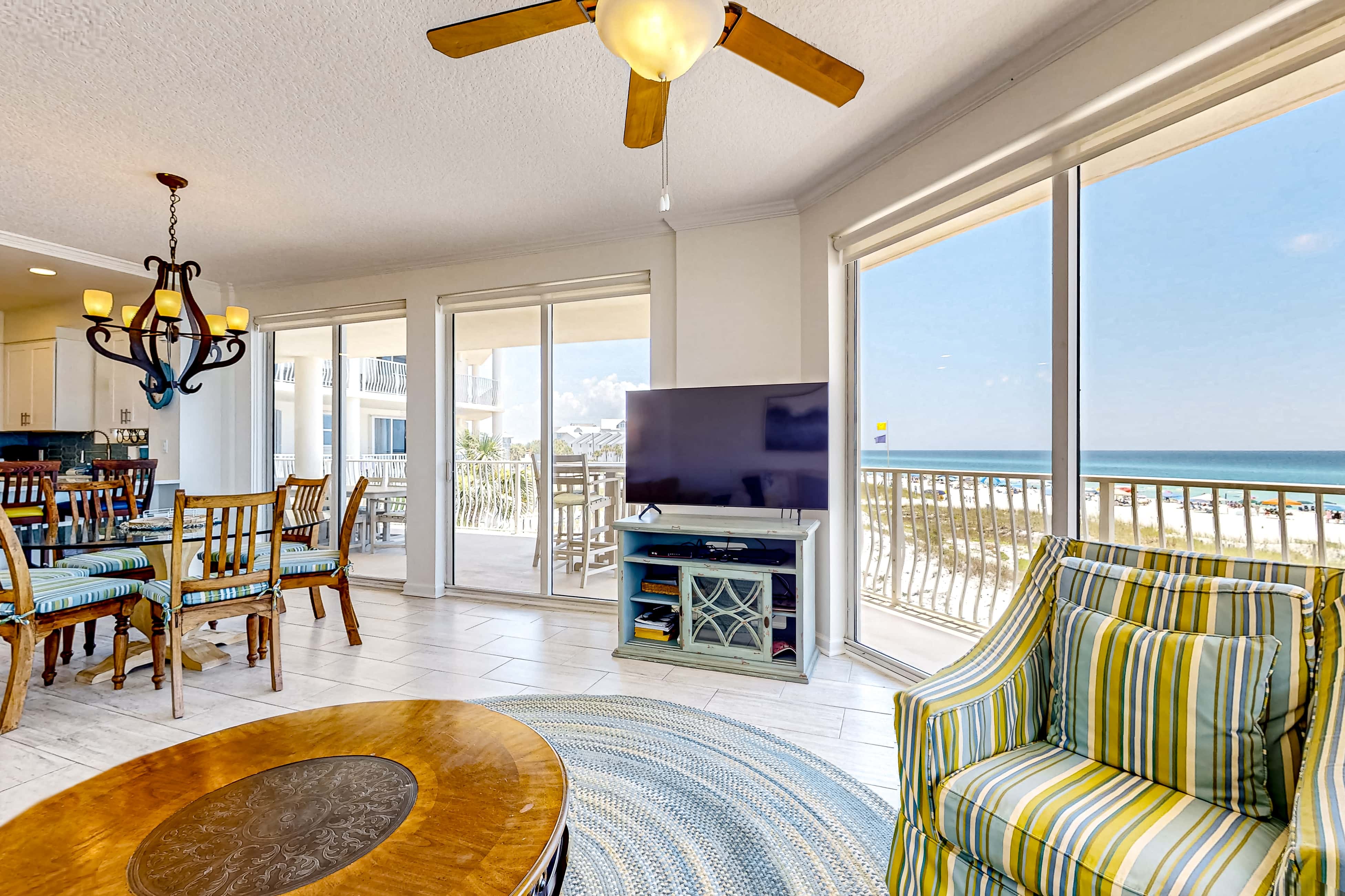 Gulf-front 3-bedroom condo with balconies off each bedroom & pickleball