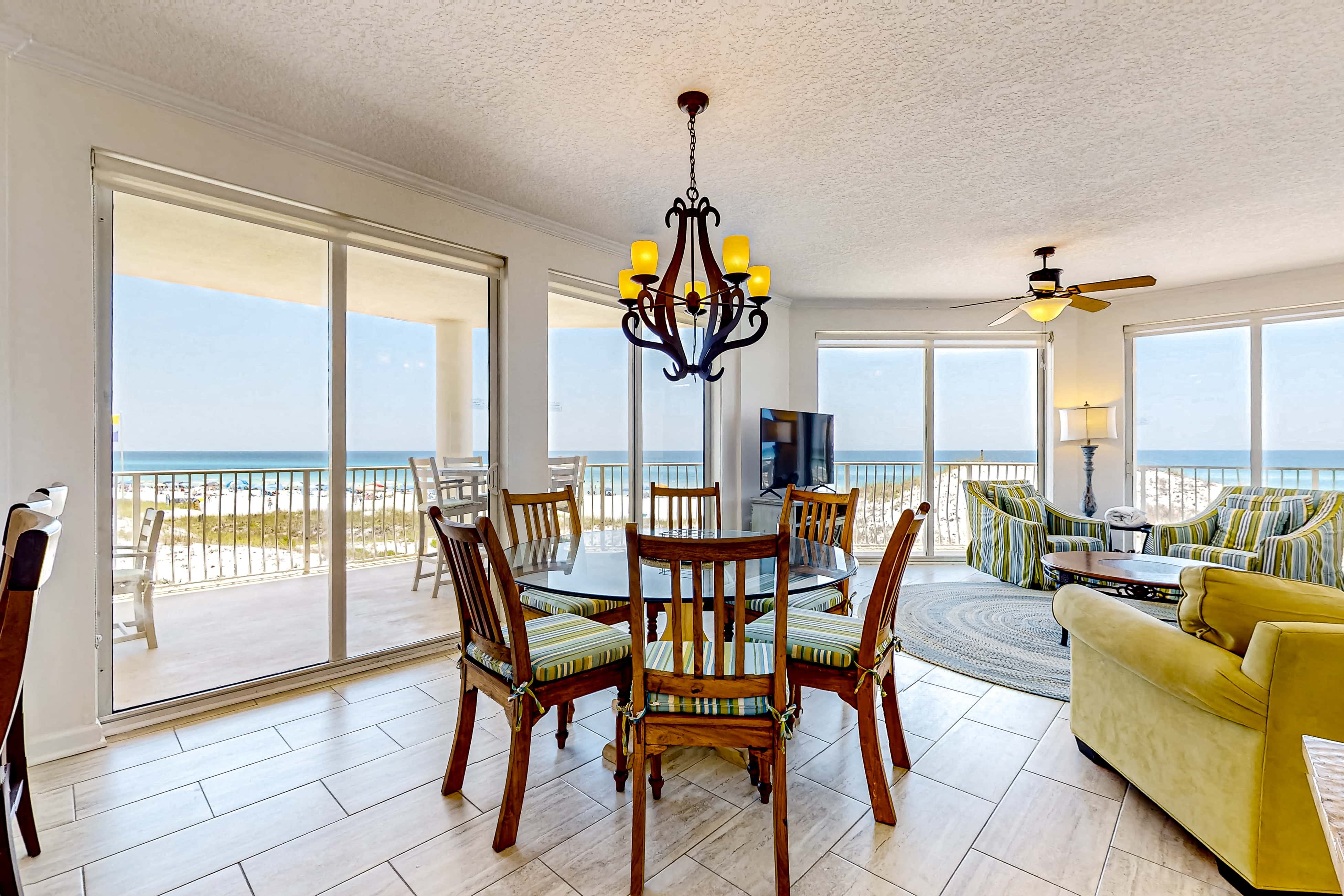 Gulf-front 3-bedroom condo with balconies off each bedroom & pickleball
