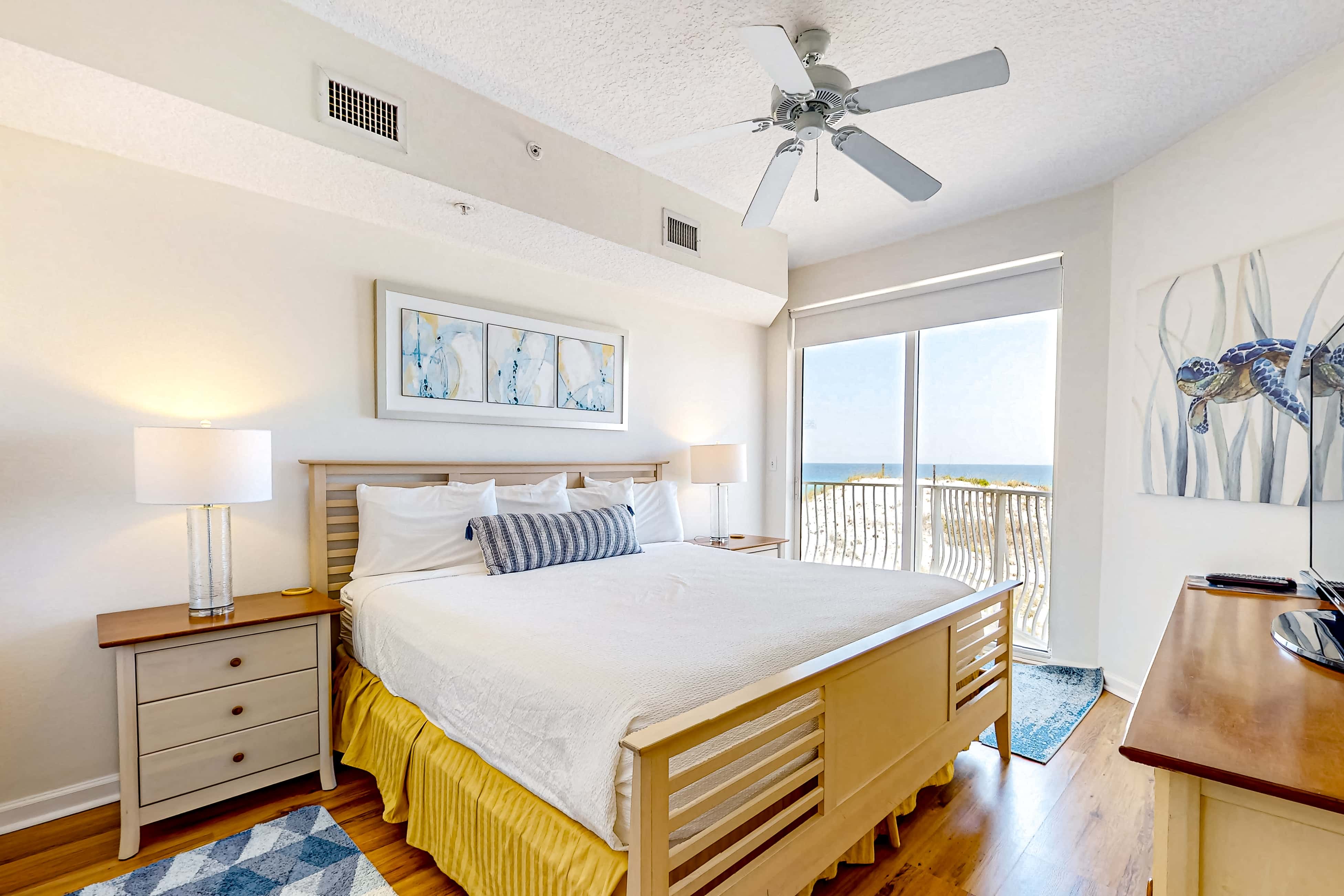Gulf-front 3-bedroom condo with balconies off each bedroom & pickleball