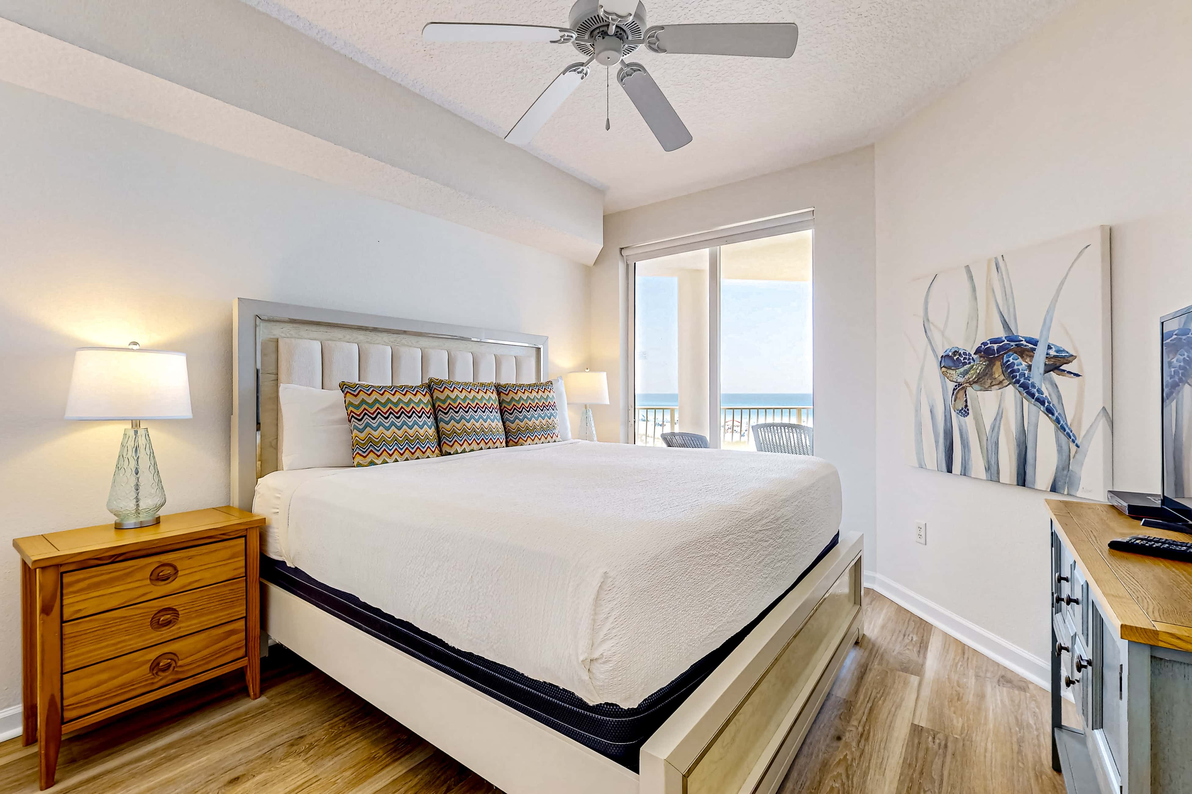 Gulf-front 3-bedroom condo with balconies off each bedroom & pickleball