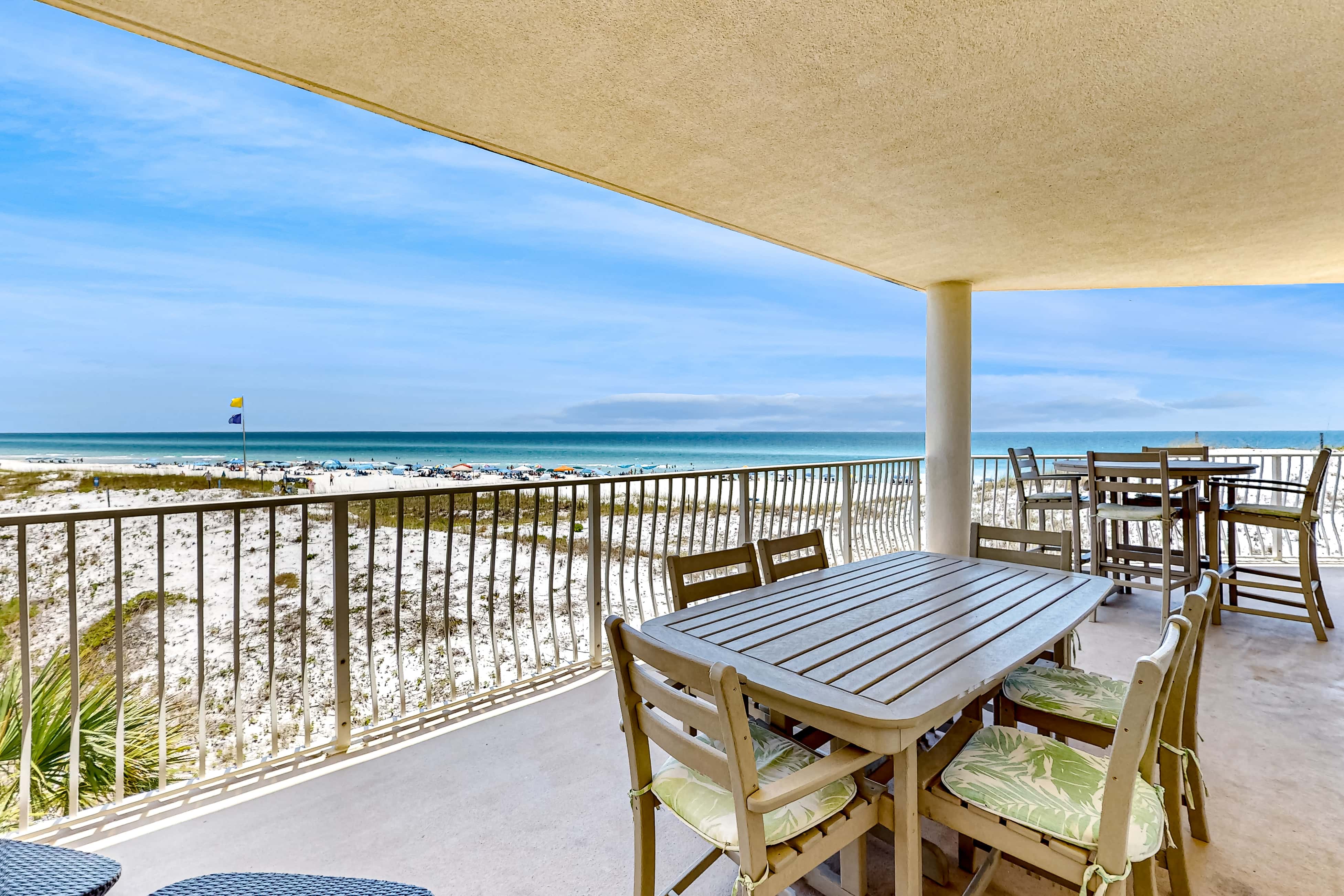 Gulf-front 3-bedroom condo with balconies off each bedroom & pickleball