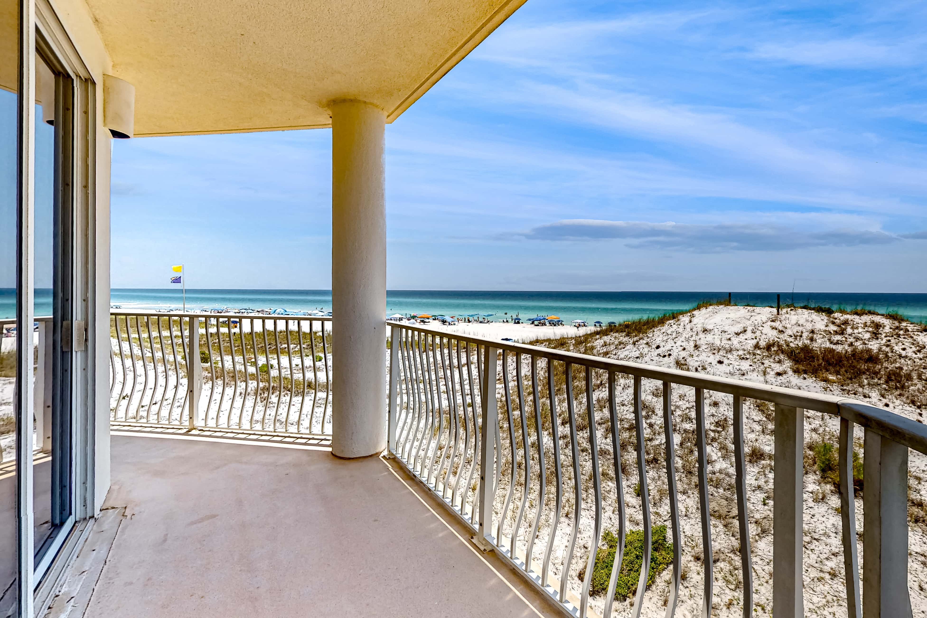 Gulf-front 3-bedroom condo with balconies off each bedroom & pickleball
