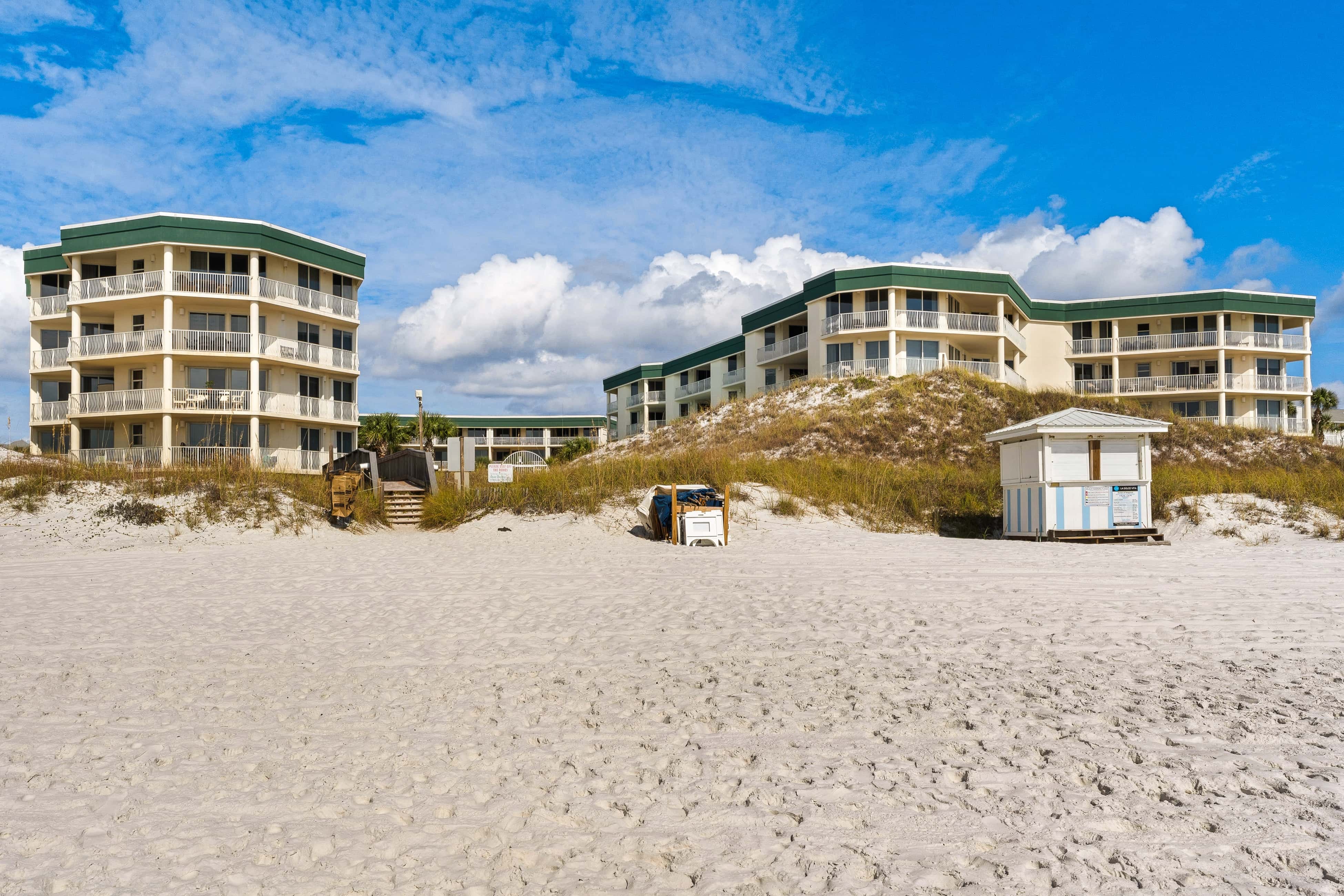Gulf-front 3-bedroom condo with balconies off each bedroom & pickleball
