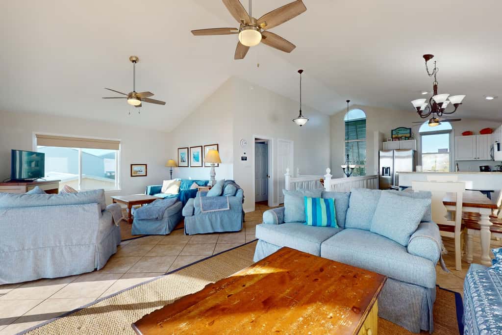 Gulf-front house near golf with pool, ocean views, beach access, & balcony