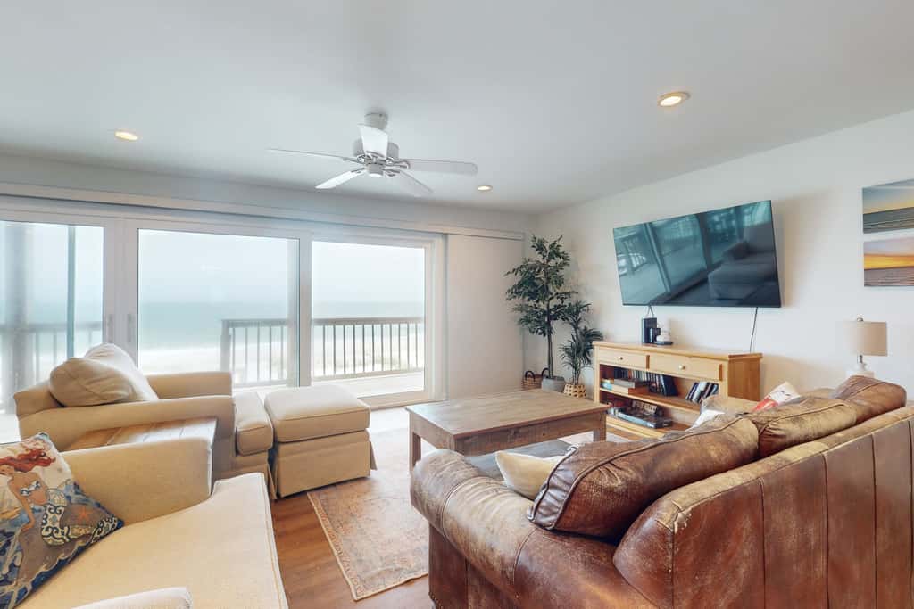 Spacious & updated waterfront home w decks, beach views & private boardwalk