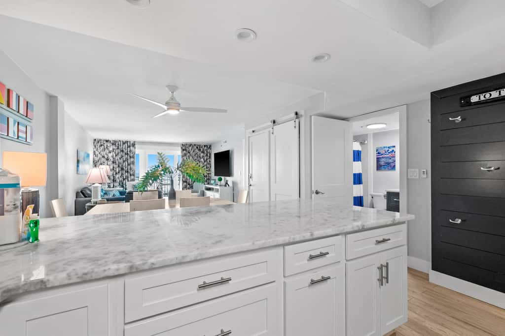 Sunny, beachfront condo with shared pool, free WiFi, & Gulf views